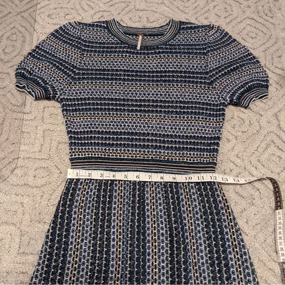 Free PEOPLE Free People Into You Mini Sweater Dress Green Blue Knit Medium @i - Picture 4 of 12